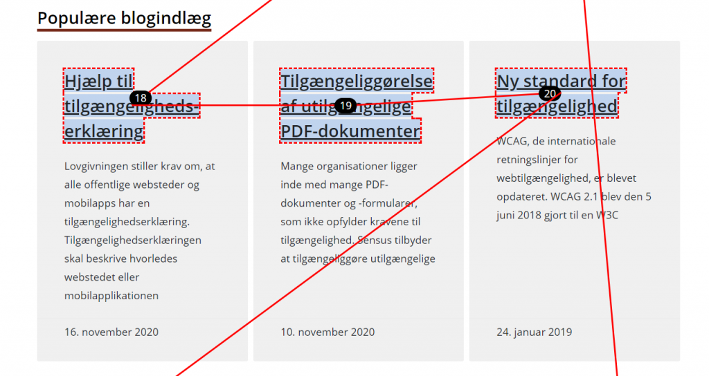 Eksempel på tastaturrækkefølge